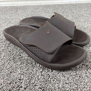 Men's Olukai Nalu Slide Comfort Sandal Brown Size 11
